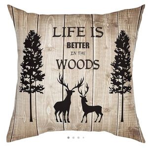 18” Rustic Cabin Themed Pillow Cover- NEW